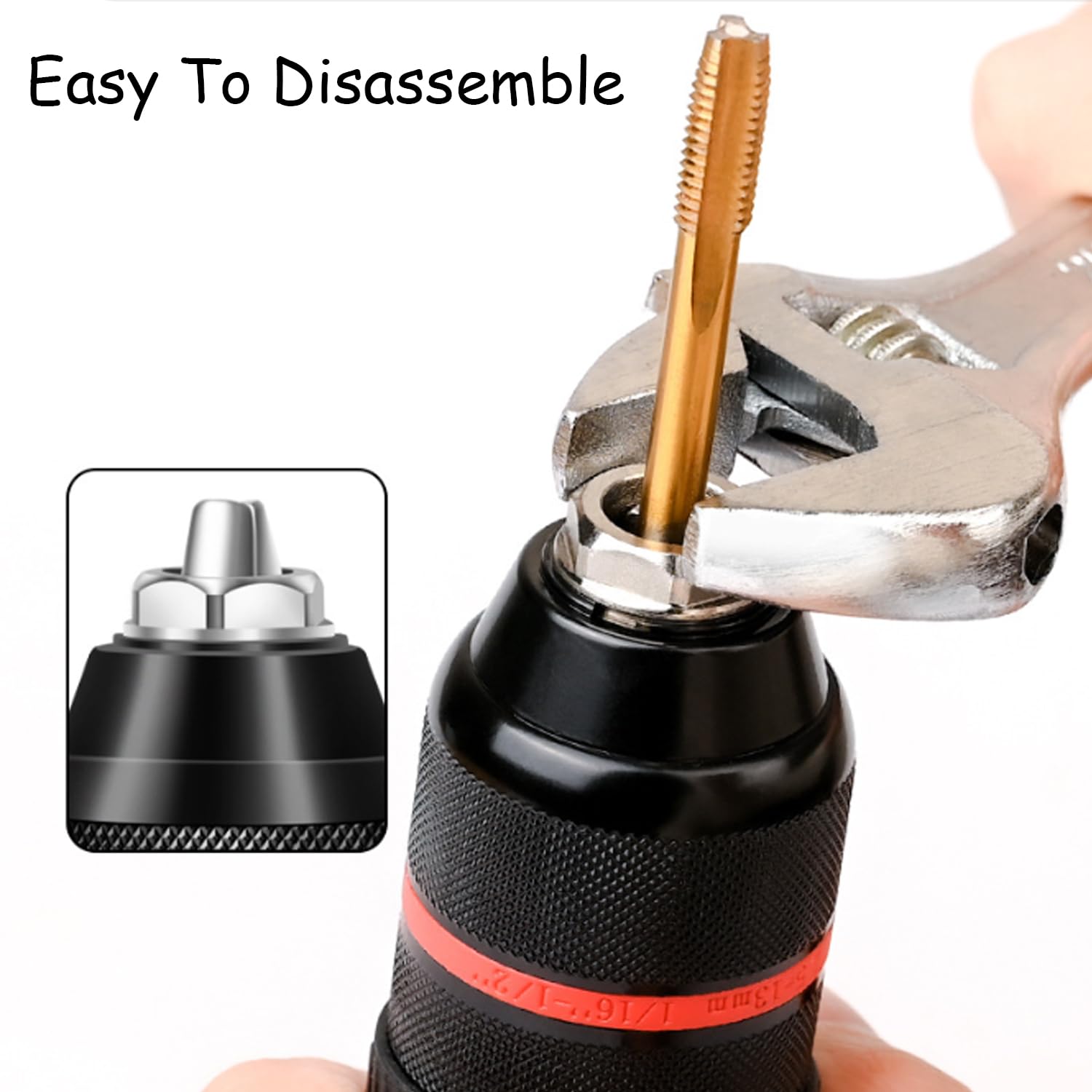 Adaptador SDS Plus Portabrocas de cierre rápido 2-13 mm Portabrocas de taladro sin llave profesional 1/2-20UNF de 13 mm para trabajo pesado