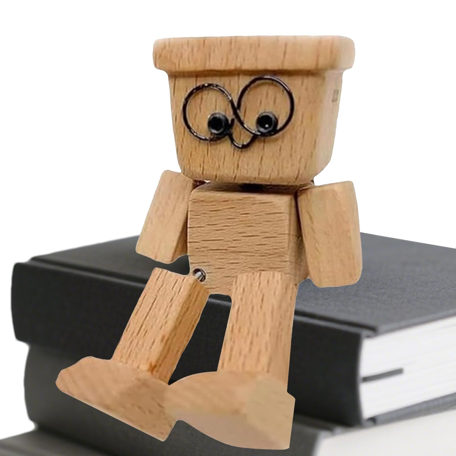 Générique Poupee en Bois Tremblante - Marionnette De Tableau De Bord pour Voiture & Maison | Figurine Amusante À Mouvement Oscillant pour Étagère & Bibliothèque