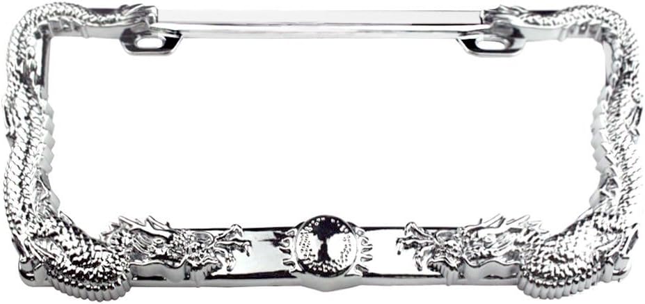 Dragon Metal License Plate Frame - Chrome