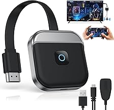 4K Wireless HDMI Dongle, Miracast HDMI Screen Mirroring Display, 2.4/5G Hz Transmitter and Receiver Streaming Video/Audio/Files Transfer from Laptop, PC, Smartphone to TV, Projector, Monitor