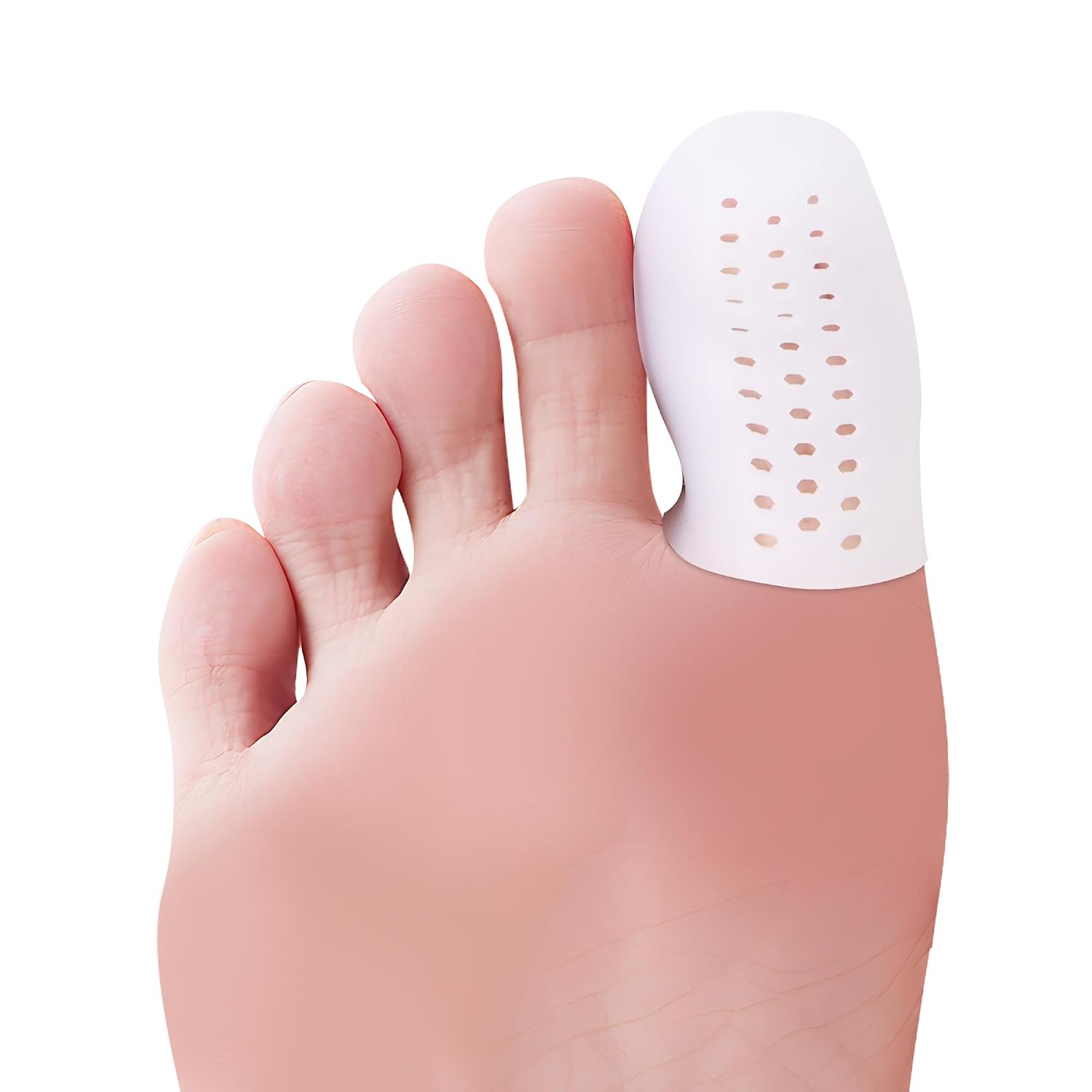 Hoogoo Extended Big Toe Cap for Men, 10 Pcs X-L Breathable Toe Protector Toes Cover Sleeves with Holes, Provides Relief from Missing or Ingrown Toenails, Corns, Blisters, Hammer Toes, Reduce Friction
