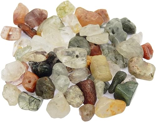 450 cuentas de piedra natural irregular de cuarzo rutilado de 0.197-0.315 in, piedras preciosas sueltas de cristal para hacer joyas, pulseras,