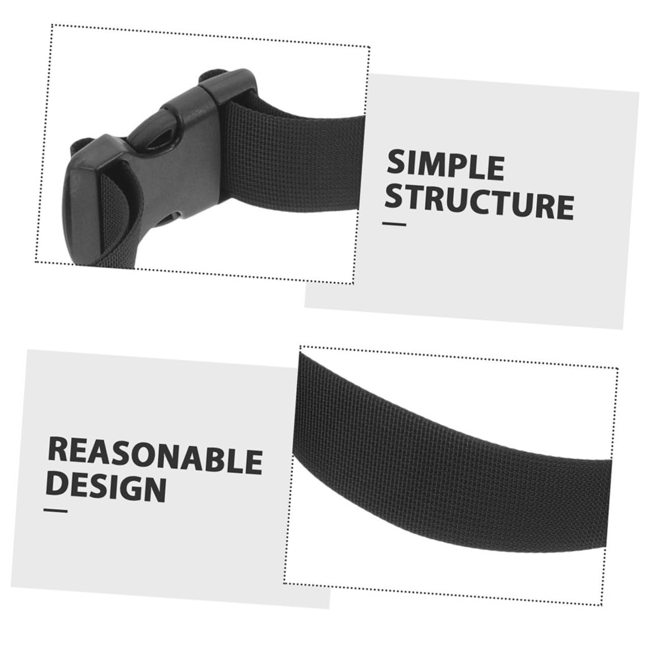 RORPOIR Djustable Harness Belt 3 Pcs Highchair Safety Strap Black 38mm Outdoor Use