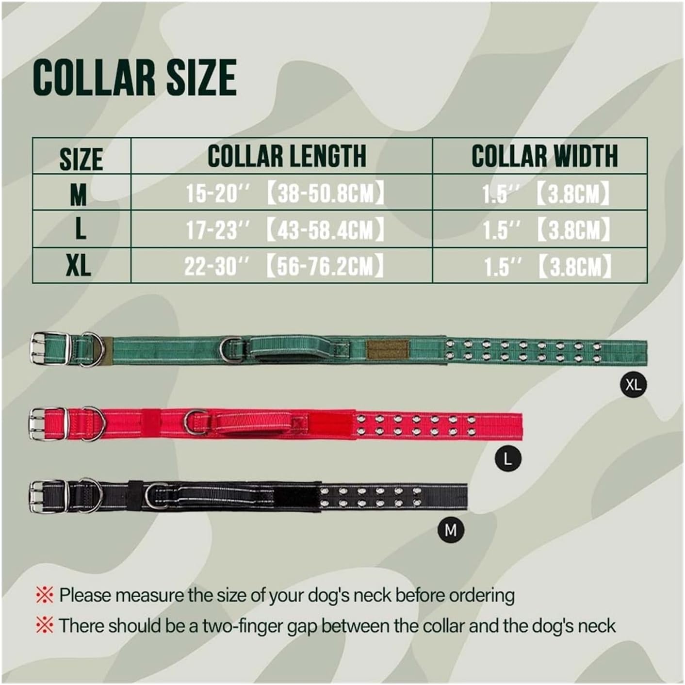 Heavy Duty Double Buckle Tactical Dog Collar for Medium Large Dogs with Sturdy Handle Webbing Pet Training Collar(Black Collar,X-Large)