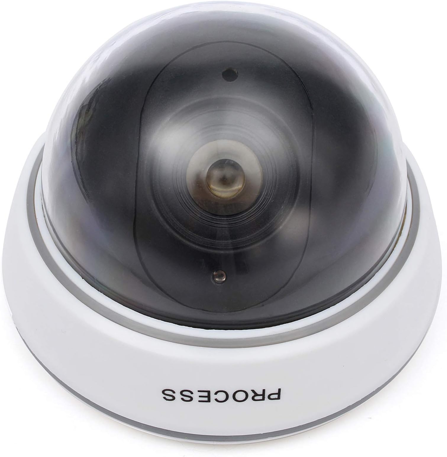 SUNNEEN Dummy Camera 1Pc Simulation Camera Fake Dummy Dome Surveillance Security Camera Flashing Red Light (White)