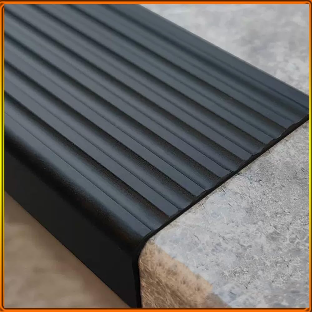 Protector de metal para escaleras autoadhesivo de 2 y 1/2 pulgada antideslizante en forma de L