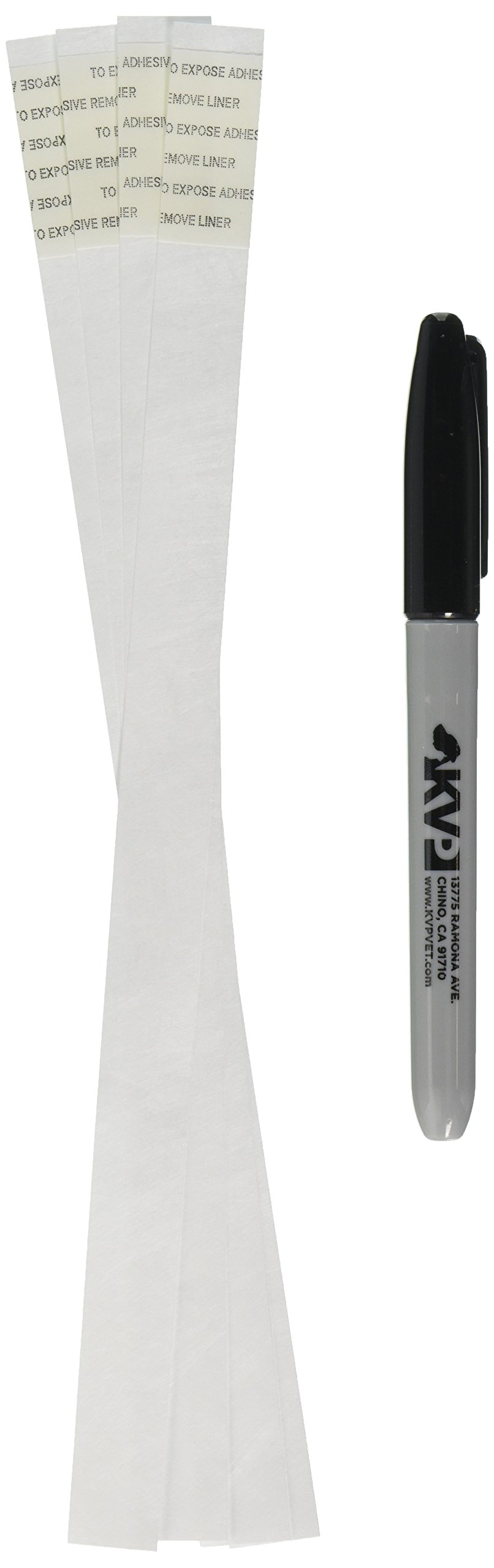 Bandes d'identification KVP Pet blanches de 25,4 cm pour élevage x500