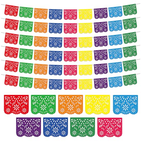 Image of 6 Pack Mexico Papel Picado Banner Fiesta Party Banner Wedding Fiesta Party Dia De Los Muertos Cinco De Mexican Mayo Decor,Papel Picado Mexicano para Decoration