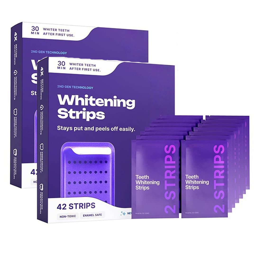 Violette Zahnaufhellungsstreifen - Schnelle Ergebnisse, Null Empfindlichkeit (1 Pack - 42 Stücke)