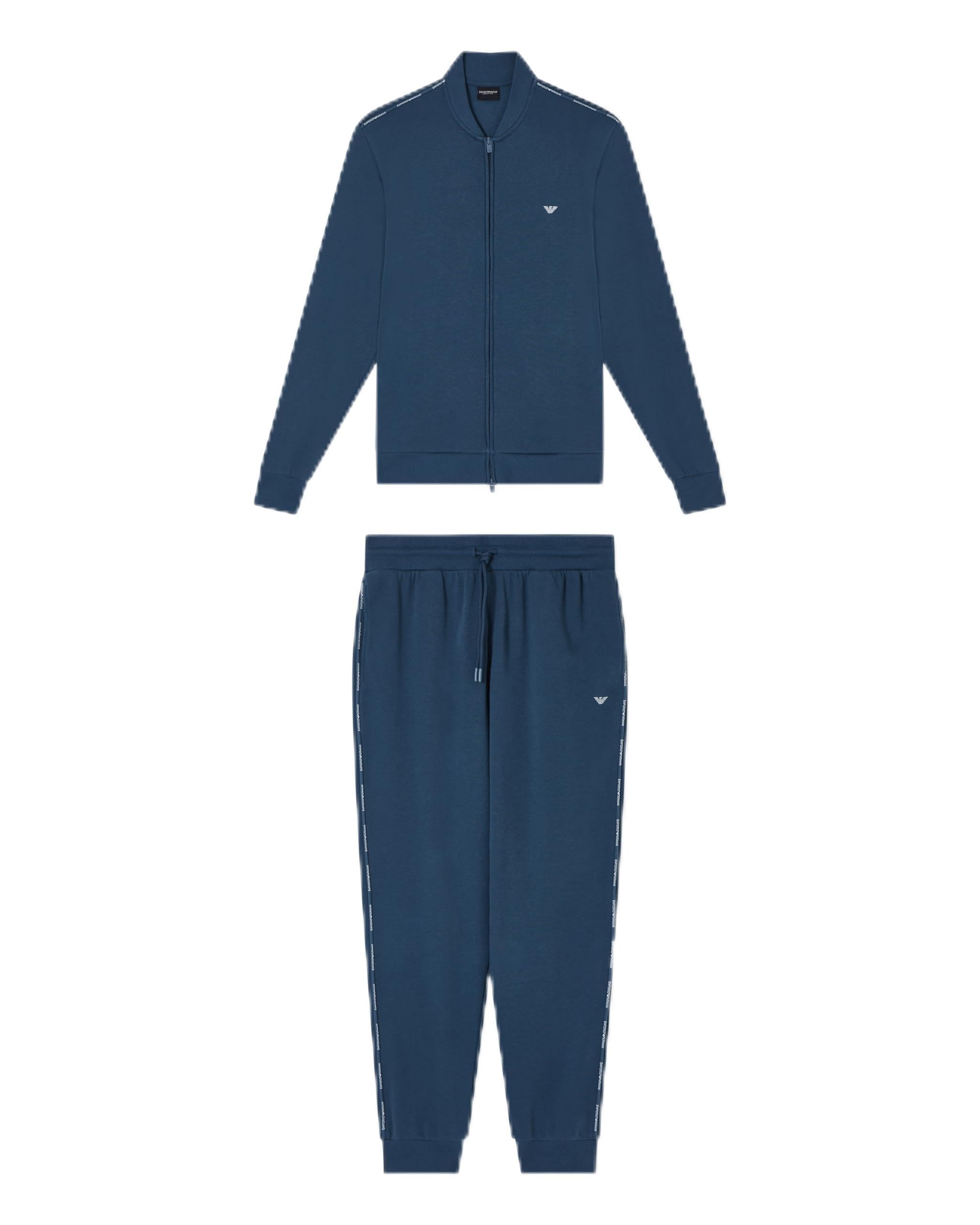Emporio Armani Men's TERRY FULL ZIP TRACKSUIT SET Blue M