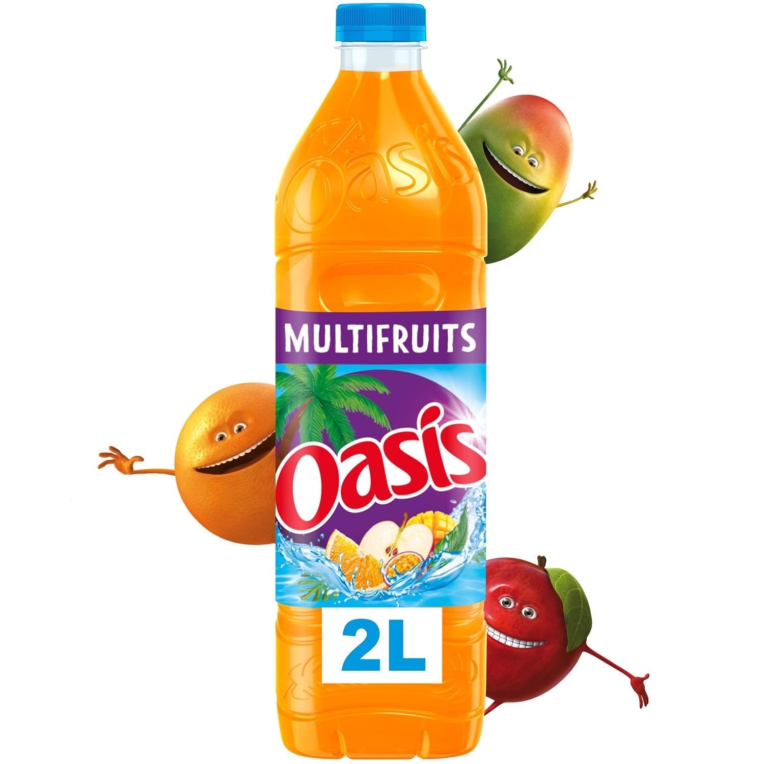 OASIS Boisson Multifruits 2L - Rafraîchissement aux jus de fruits sans arôme ni colorant artificiel - Format familial en bouteille plastique - Lot de 4