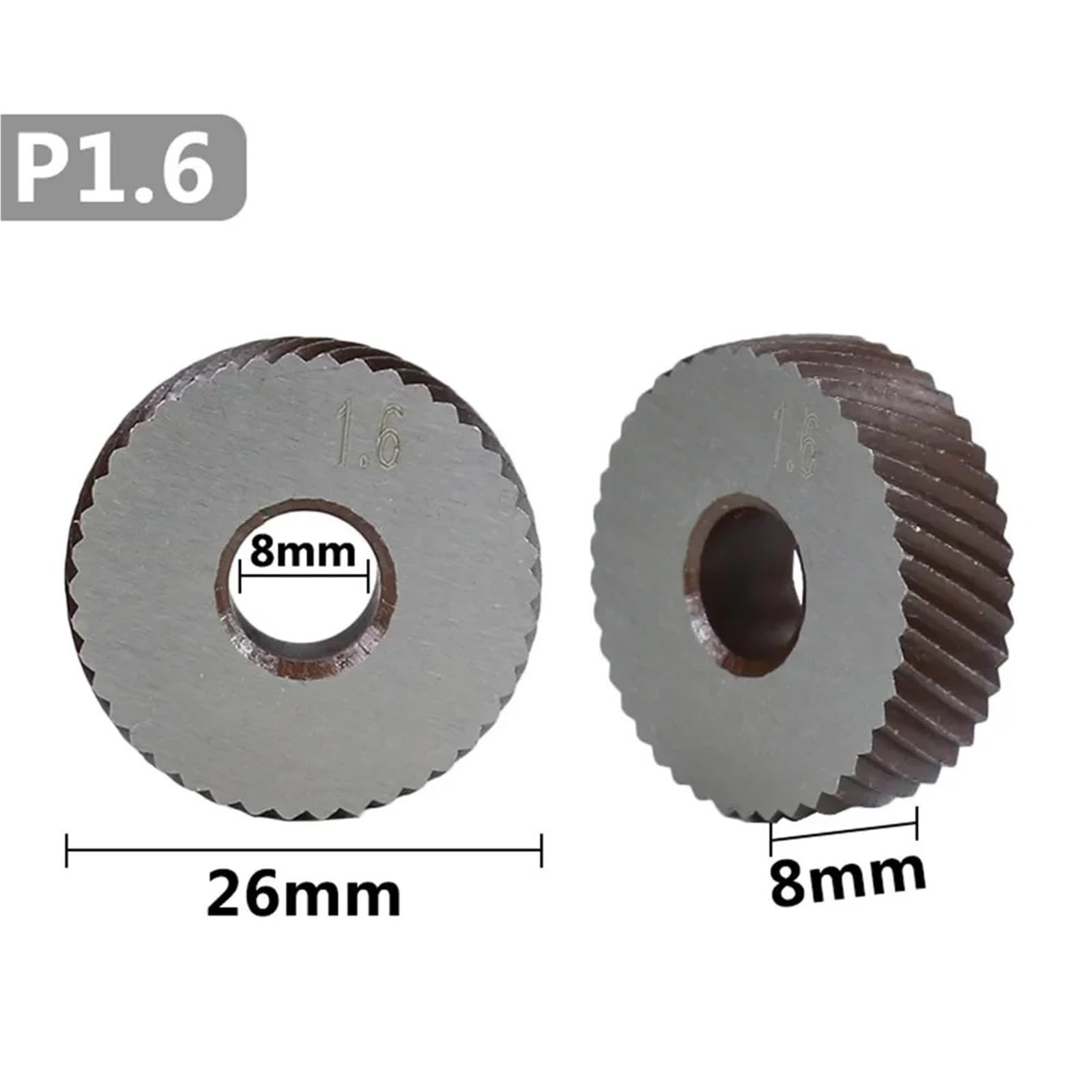 Kółko radełkowane HSS, linia prosta i ukośna, podziałka 1,6 mm, 2 szt