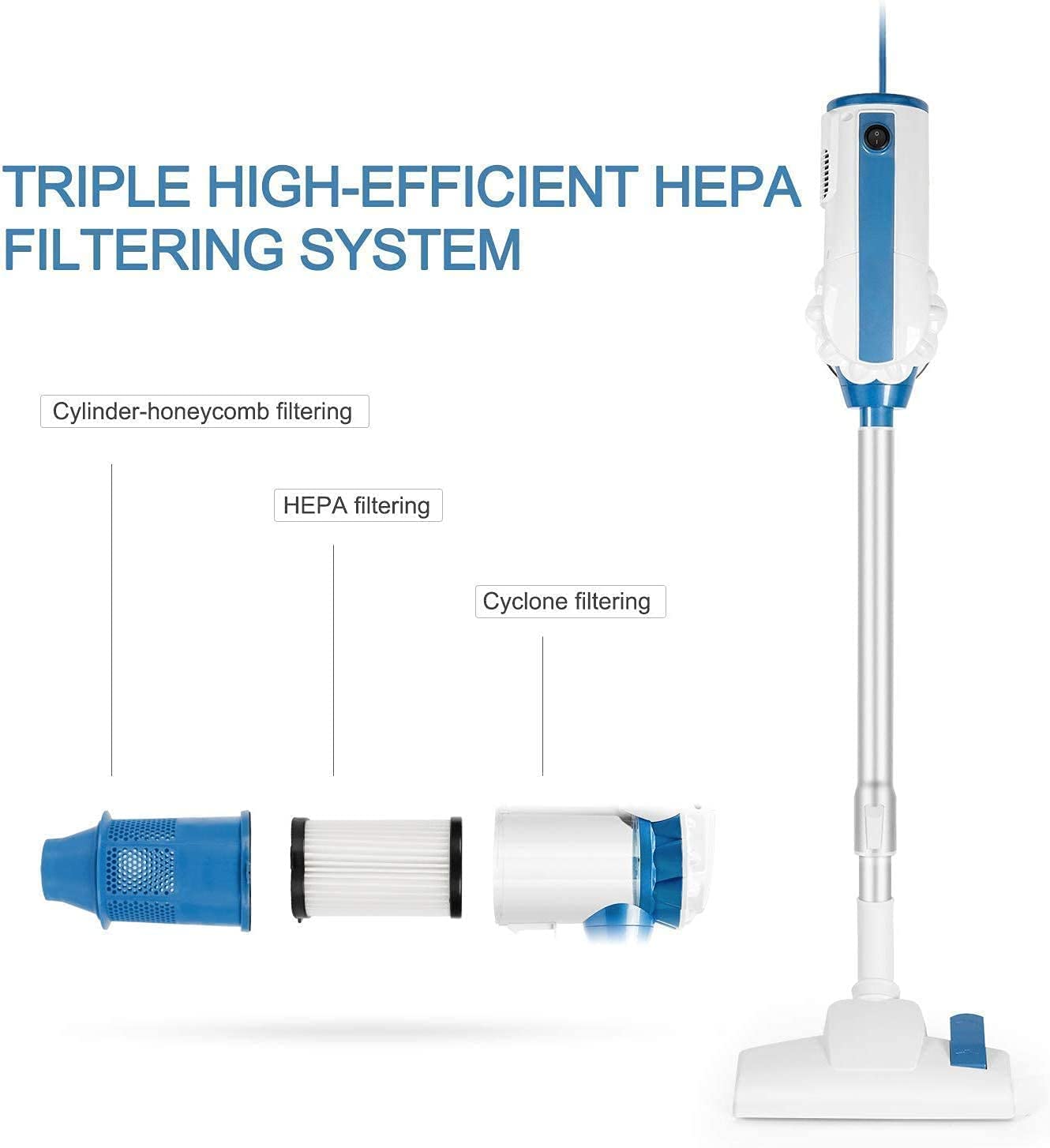 SINCHER Stick Vacuum Cleaner Corded with 17KPa Handheld Vacuum Powerful