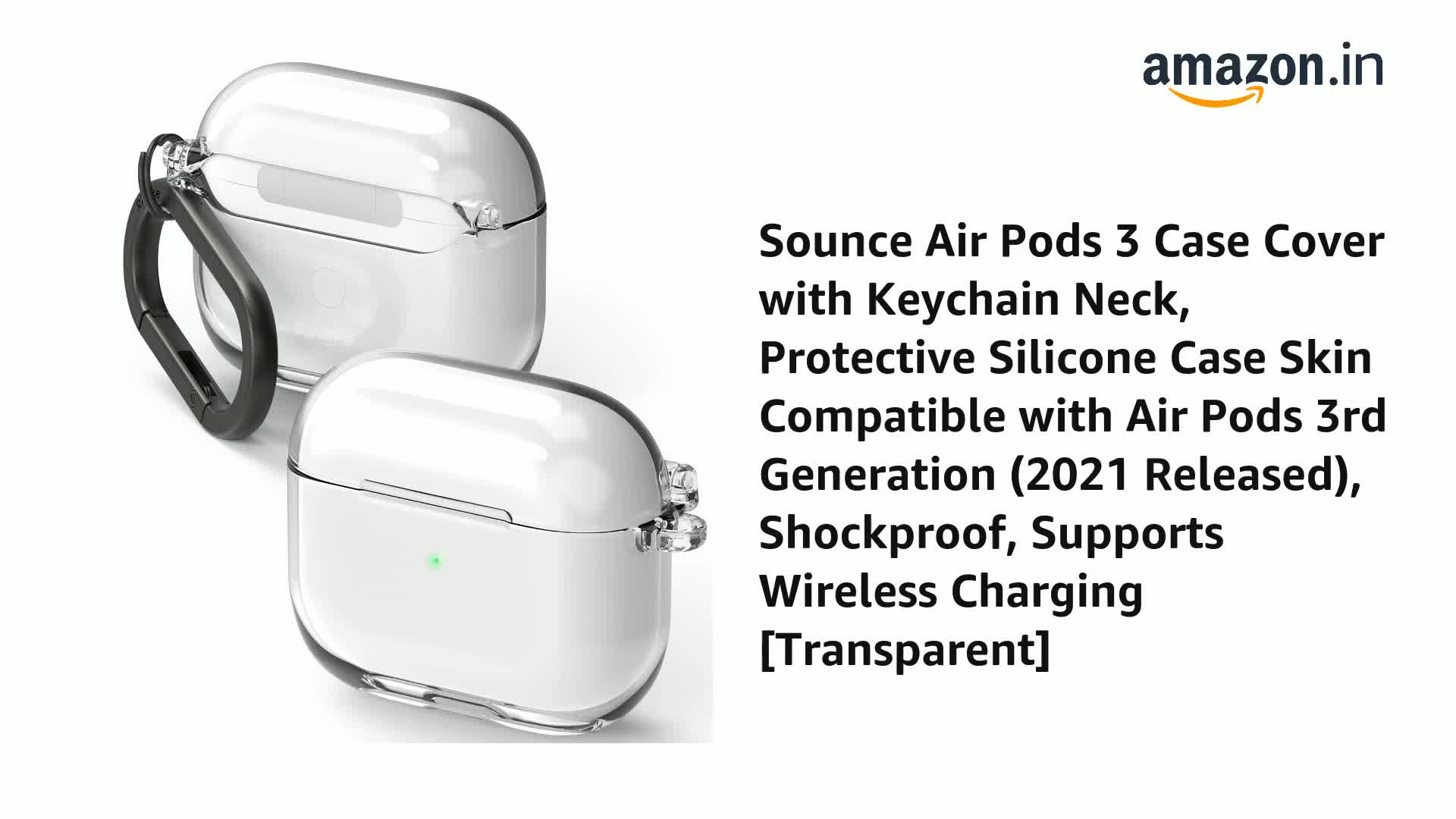 Sounce Compatible with AirPods 3 Case Clear, Shockproof