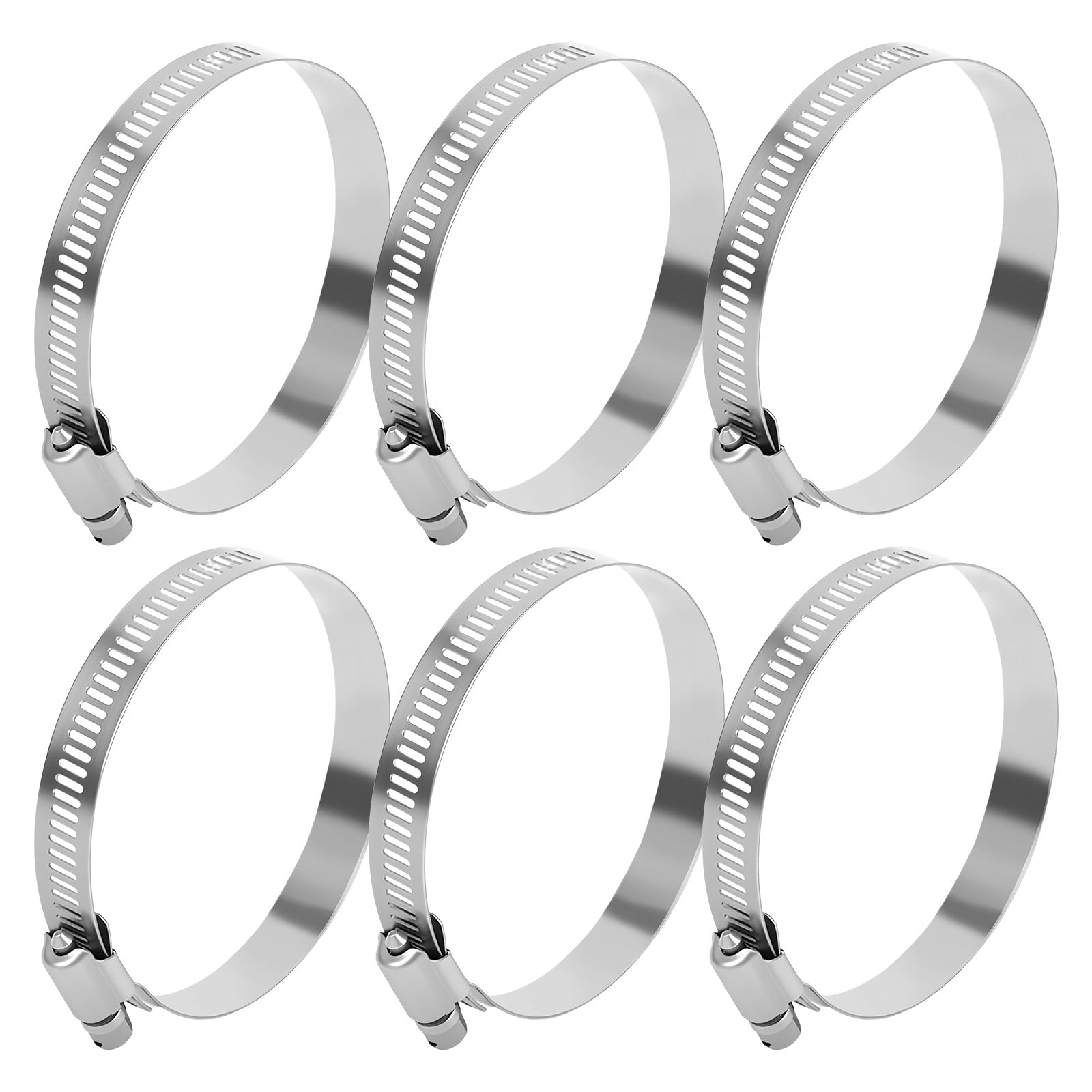 6 Stück Schlauchschellen verstellbar 72 – 95 mm, Schlauchschelle aus Edelstahl, Schraubschellen mit Metallschrauben, Bolzen, Schlauchschellen für Benzinschläuche, Diesel, Pool