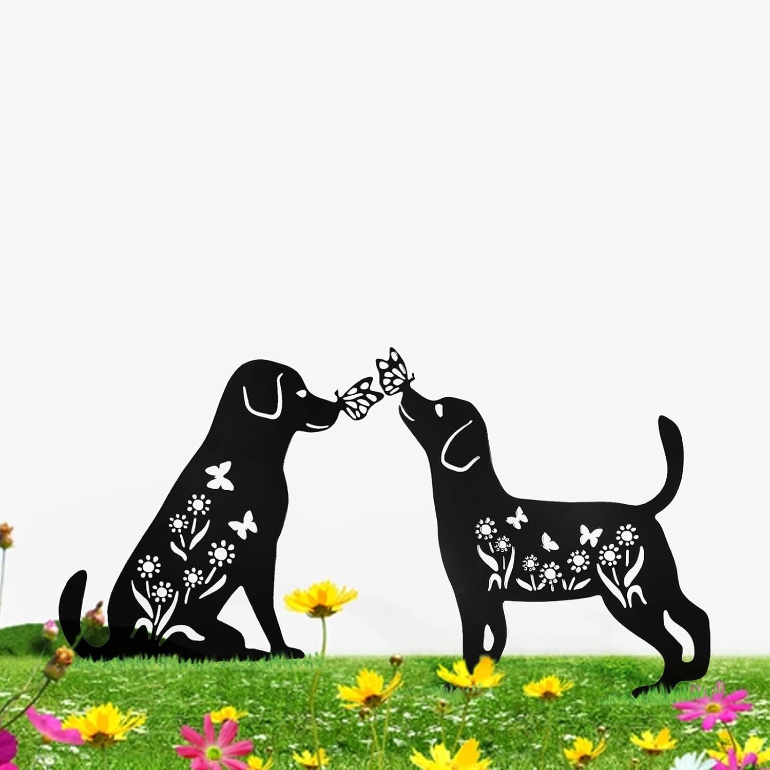 Decorative Garden Stakes - 2 Pack 15" Rust-Resistant Metal Dog Silhouette Outdoor Decor, Corten Steel Puppy Yard Art with Easy Installation for Gardens, Patios & Walkways (Black Lab Design) - Image 7