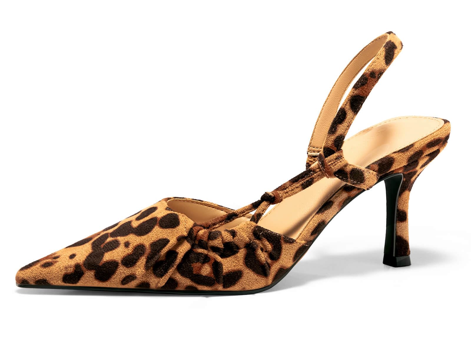 Coutgo Womens Slingback Kitten Heels