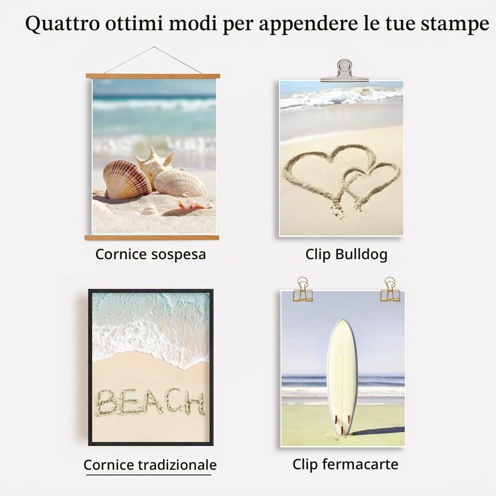 SUPERDANT Set di 6 Stampe Da Parete per Spiaggia Estiva Paesaggio Marino Pittura Murale Realismo Tela Stelle Marine Surf per Salotto Camera da Letto Soggiorno Ufficio Decorazione (Senza Cornice)