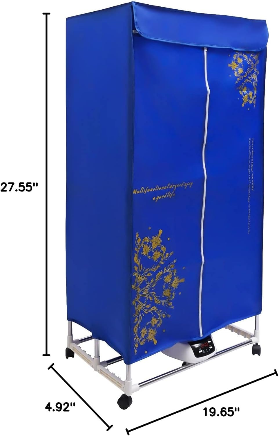 Dfmyhked‌ 1500W Foldable Electric Clothes Dryer with Remote, 66lb Portable Drying Rack, Travel Dryer Machine with 240 Min Timer, 3 Heat Modes for RV, Apartment, Travel