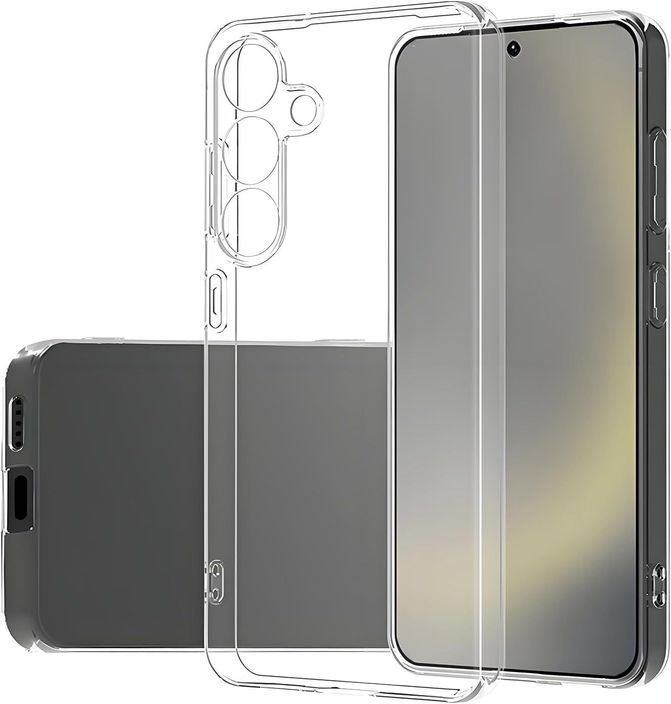 TENOC Phone Case for Samsung Galaxy S25, Clear Case Shockproof Protective Bumper Slim Cover