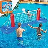 Emopeak Inflatable Pool Volleyball Game Set with 1 Ball, Inflatable Float Large Size for Kids and Adults Swimming Game Toy, Floating Summer Floatie
