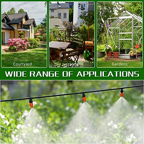 Drip Irrigation Kit,165Ft 190 Pcs Garden Irrigation System 1/4" 1/2” Blank Distribution Tubing Watering Drip Kit Automatic Irrigation Equipment For Garden Greenhouse, Flower Bed,Patio,Lawn #TOP6