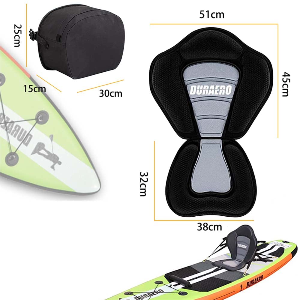 DURAERO Asiento de kayak premium para tabla de surf de remo, tabla de surf