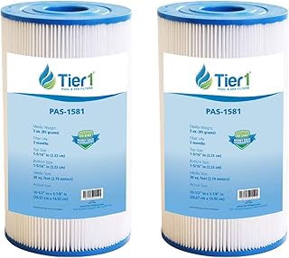 Tier1 Pool & Spa Filter Replacement for Watkins 31489, Filbur FC-3915, Unicel C-6330, PWK30, SD-00328 Pleated Spa Filters and for Hot Spring Pool & Spas - 2 Pack