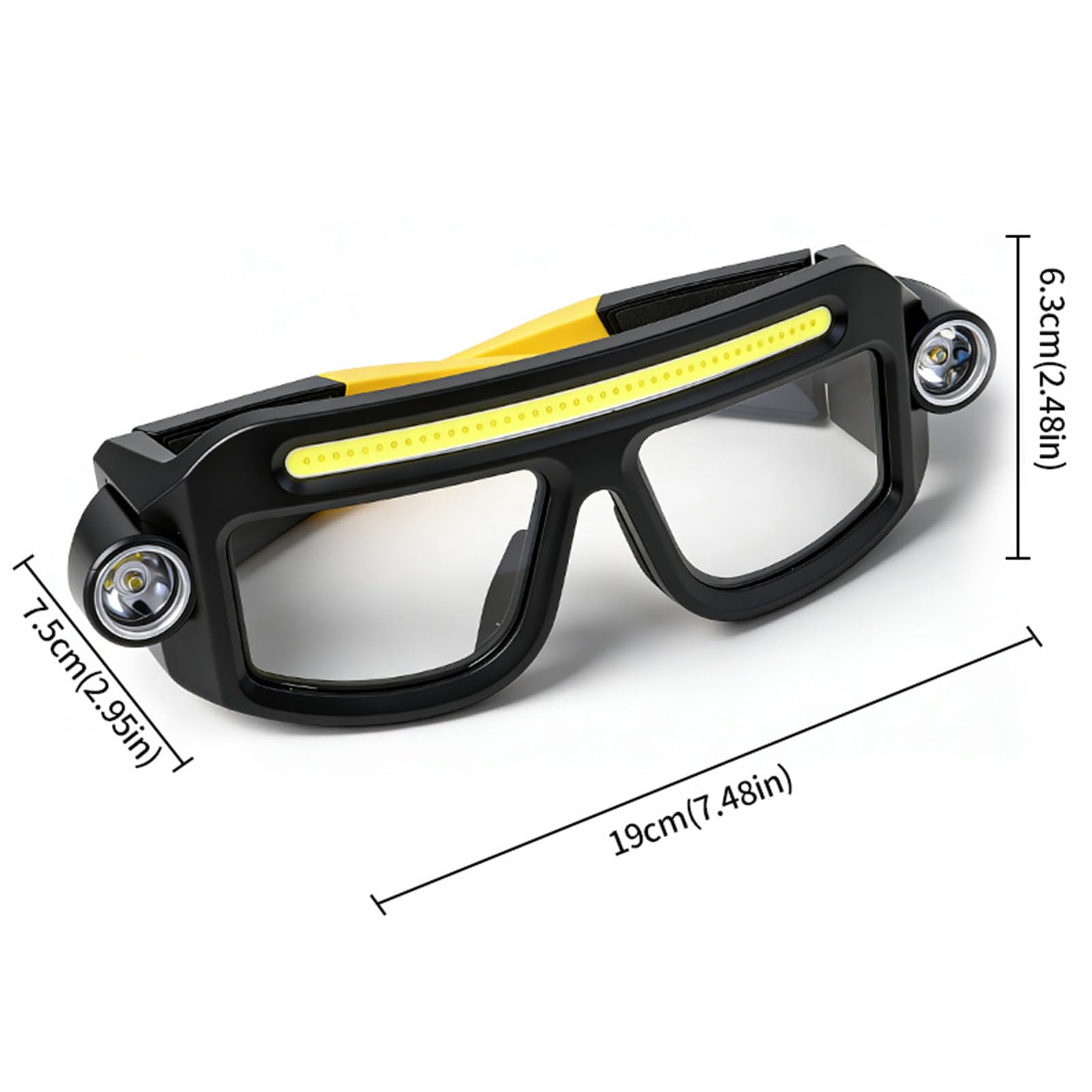 Lunettes lumineuses avec batterie longue et design confortable pour projets, rechargeable par USB
