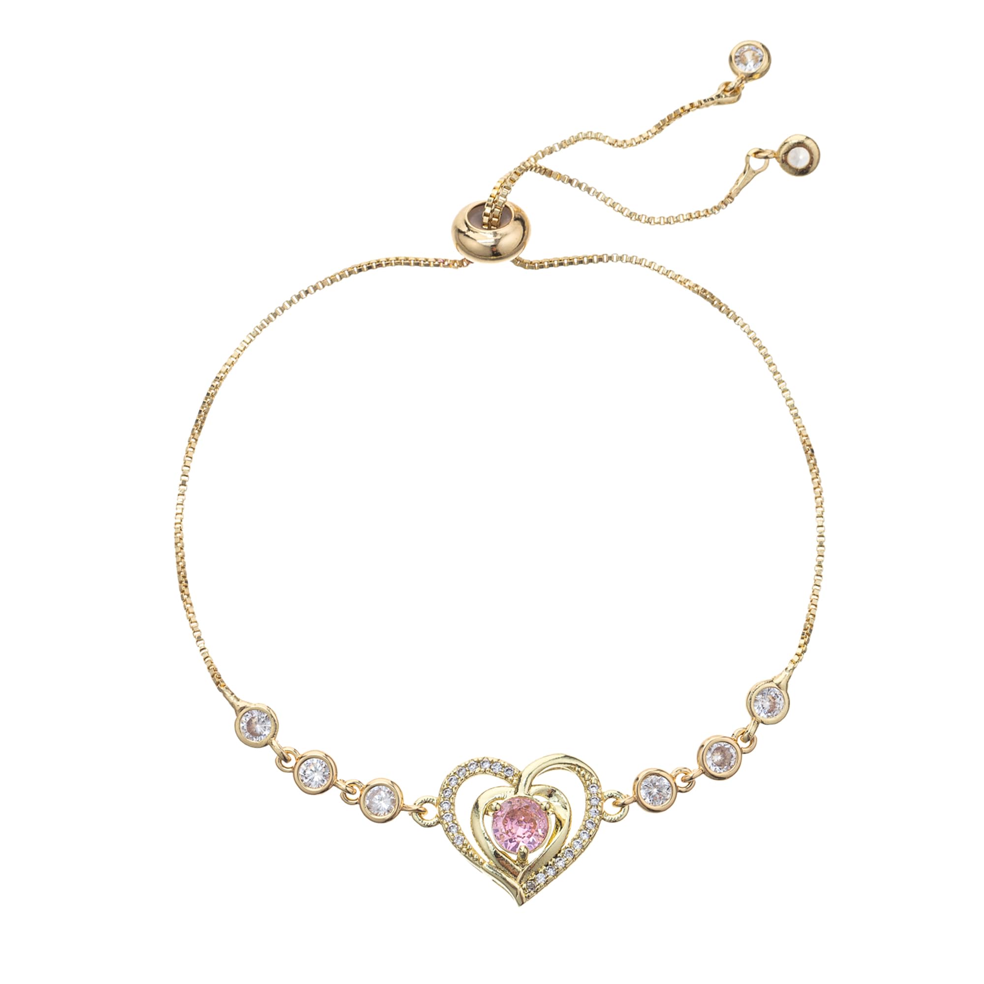 yipima 14K White Gold Plated Heart Bracelet for Women yipima 14K White Gold Plated Heart Bracelet for Women