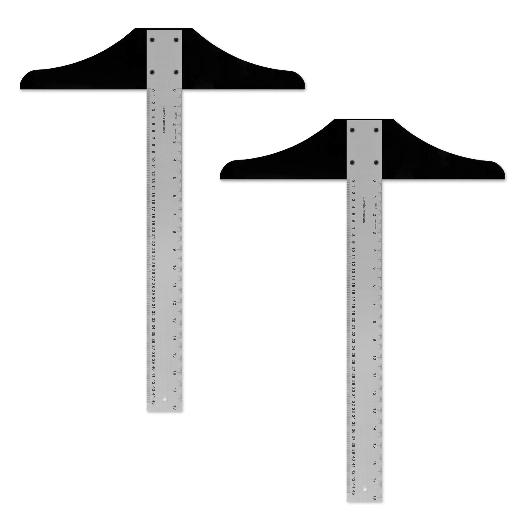 Ludwig Precision 18 in Standard T-Square for Art, Framing & Drafting, Aluminum, Silver, 2 Pack โ image 1
