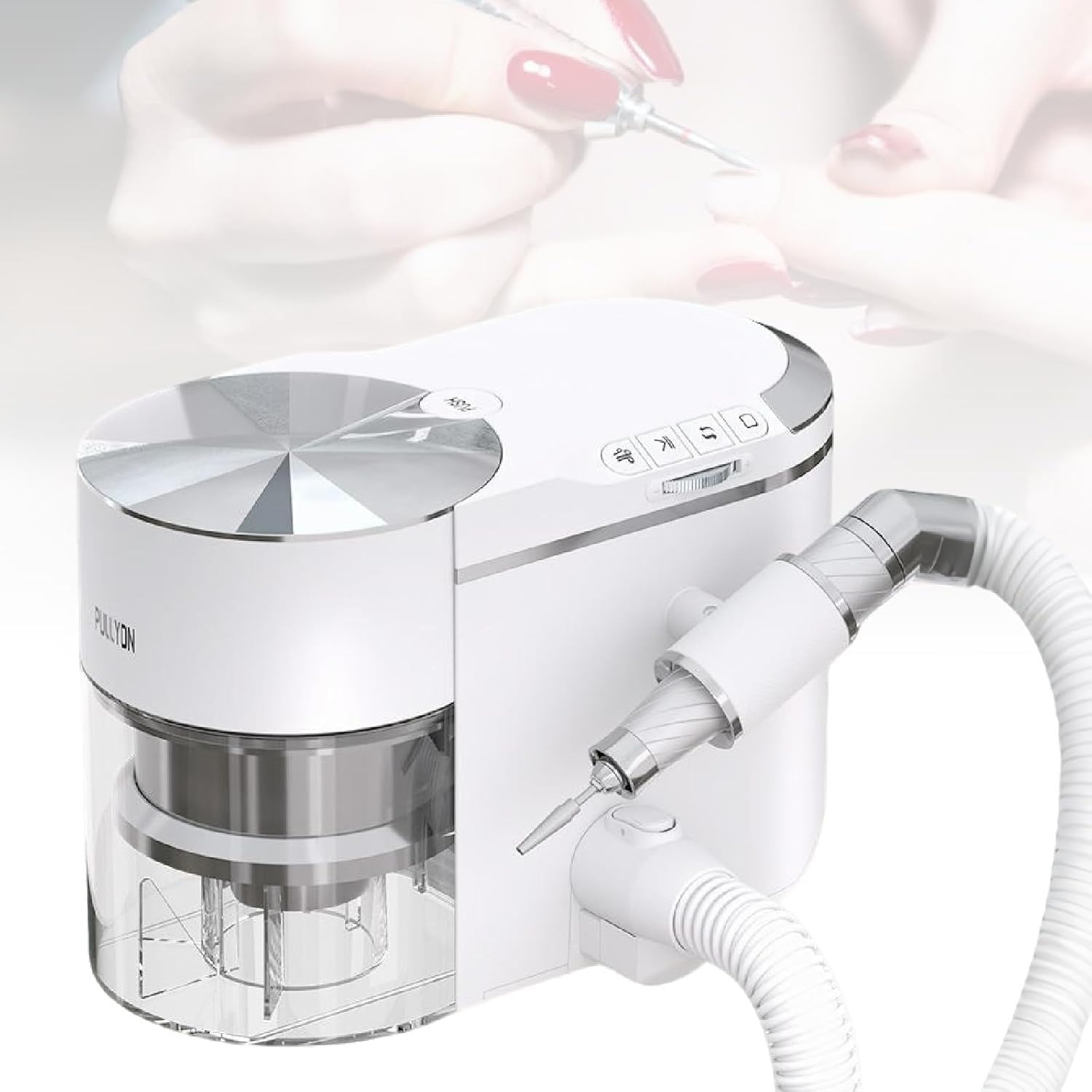Profi 2-in-1-Nagelfräser Und Nagelstaubsauger, Mit 30.000 U/Min Und Bürstenlosem Motor, Ultra Leise ≤68 dB, Starke Saugkraft, Mit Verlängerungsschlauch Und Einstellbarem Schleifwinkel | 2-in-1-Nagelfräser Und Staubabsauger
