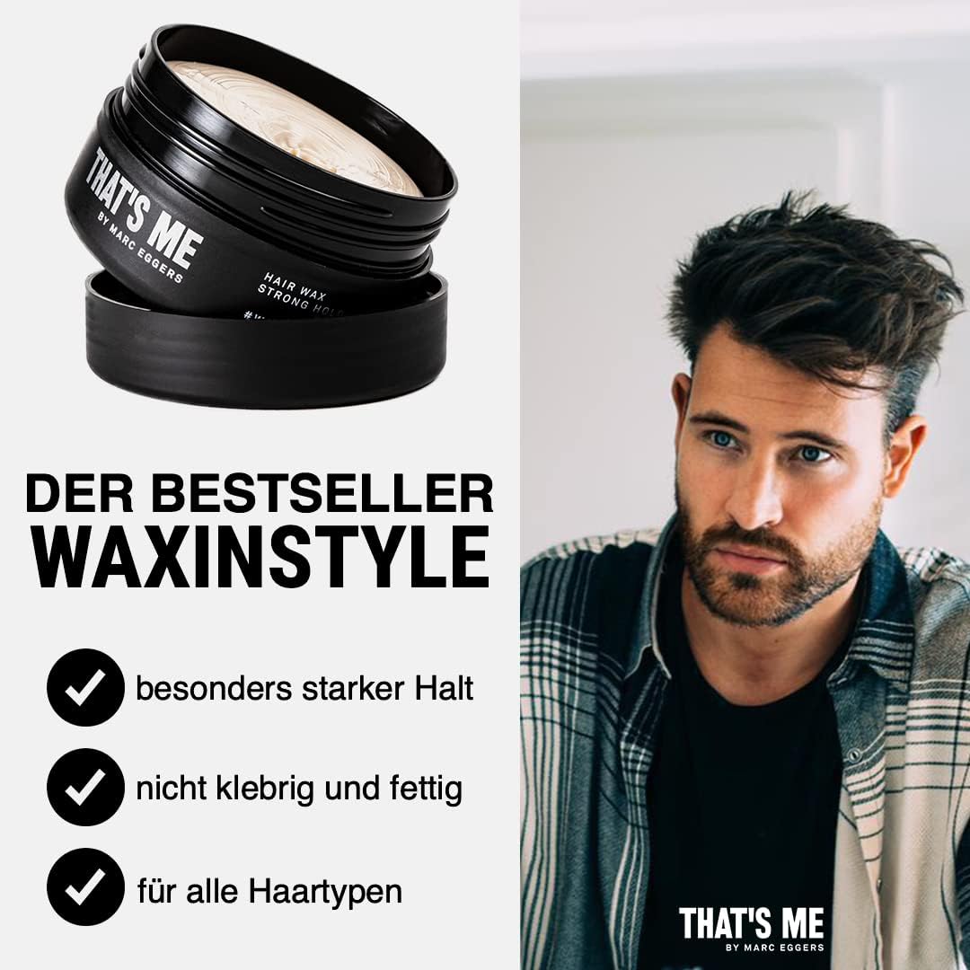 That's ME von Marc Eggers TAHT'S ME Herren-100 ml – Bestes Haarwachs für starken Halt mit Mandelöl – für alle Haartypen, hergestellt mit professionellen Friseuren aus Italien