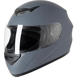 Cascos Venom Favoto Casco Integral para Moto, Casco de Motocicleta Transpirable para Mujer Hombre Adultos, Protección de Seguridad, Certificado ECE, 59-60cm Gris