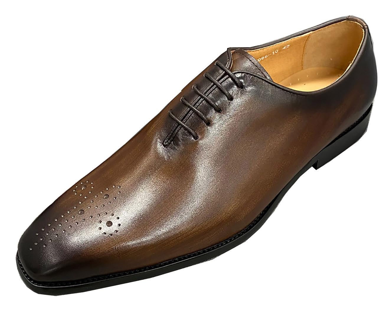 Santimon Mens Leather Handmade Fashion Brogues Oxfords Shoes Comfortable Dress Formal Derby Shoes