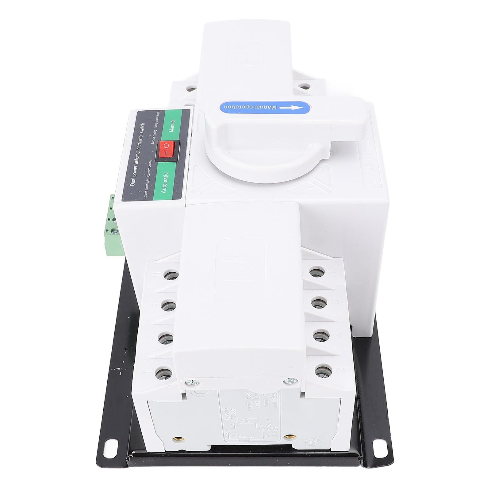 FTVOGUE Interruptor de Transferencia Automática de Doble Potencia, Material Retardante de Llama, Diseño 4P con Modo Manual y Automático, 63 A 400 V para Aplicaciones Domésticas e Industriales
