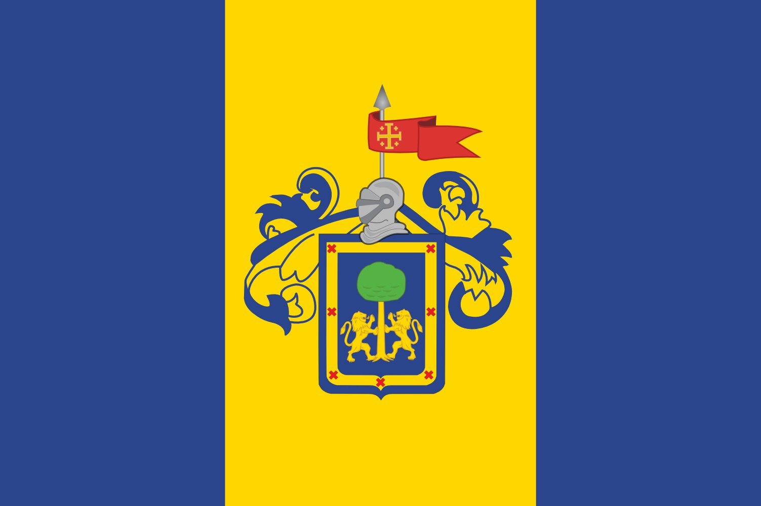 Drapeau Guadalajara Mexique alternatif grand format pour mât et décoration