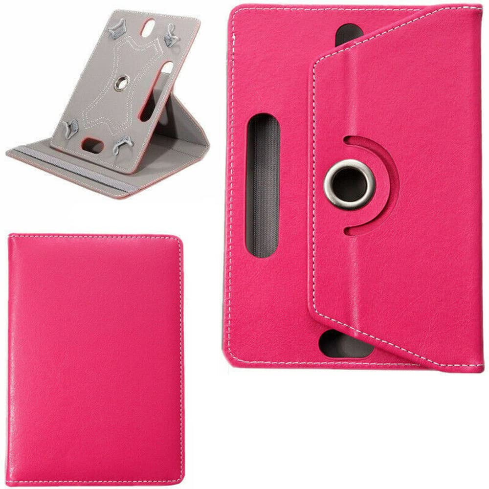 DV 10inch Tablet Case Cover - Universal Leather Stand Case Folio Cover Magic Leather 360° Rotating Case Fits for ALL 10" Inch & 10.1" Inch Android Tablets tab (Pink)