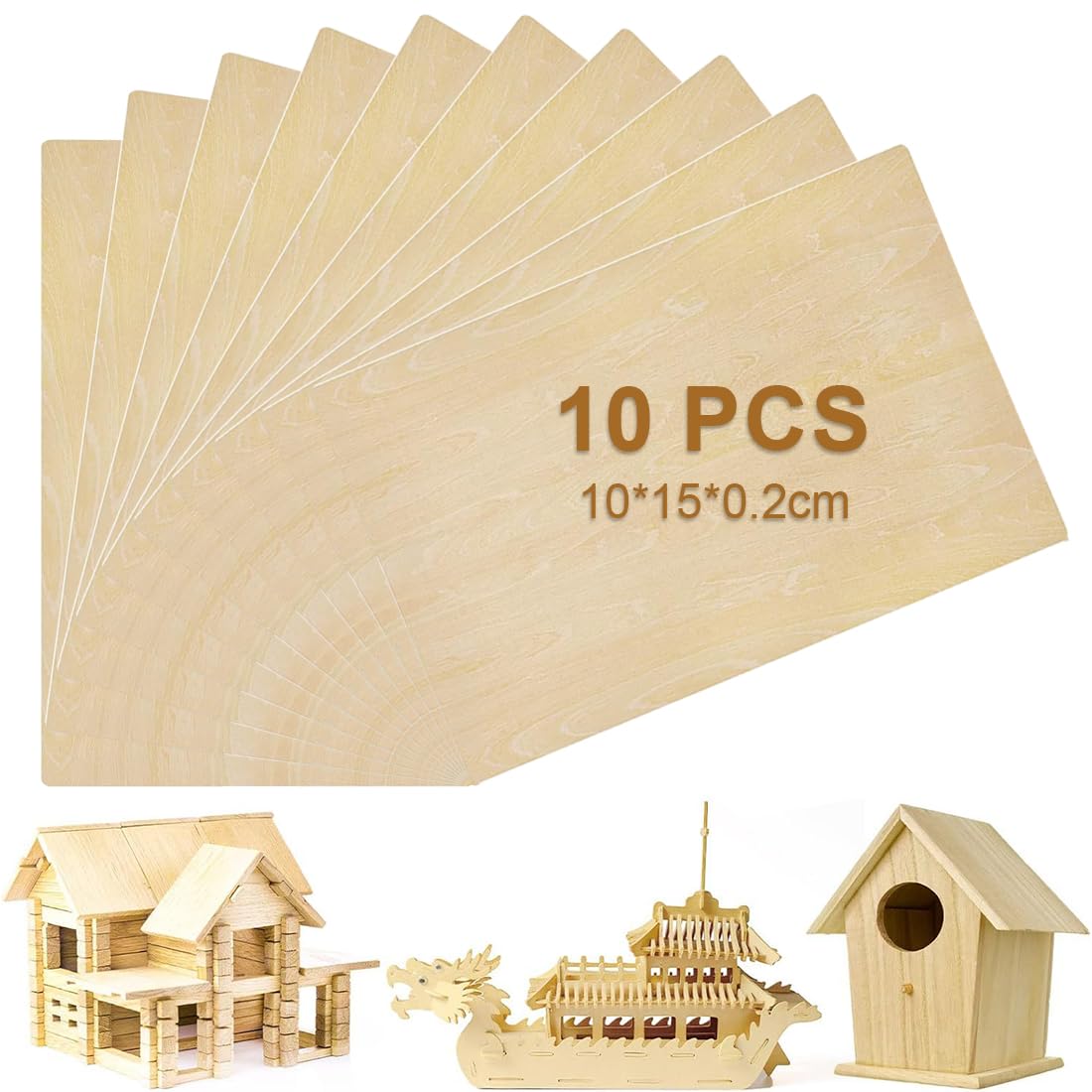 10 Pannelli In Legno Di Balsa - Tavole Leggere Per Modellismo E Fai Da Te 300x200x2 Mm - Foto 2