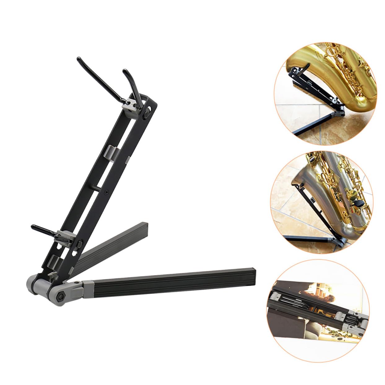 Klappbarer Metall Saxophonständer Tragbarer Robuster Saxophonhalter für Zuhause für Altsaxophon Faltbar ohne Montage Platzsparend und Leicht zu Transportieren