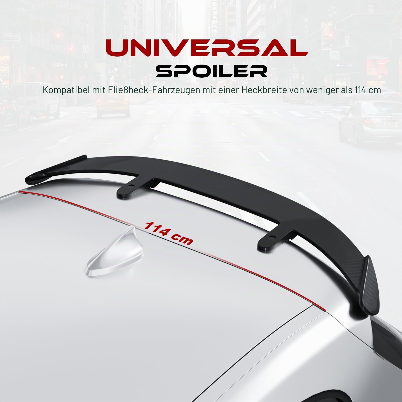 131CM Auto Heckspoiler Kompatibel mit den Meisten Schrägheck/SUV/Kombi,Heckspoiler Universal Auto Schwarz Glanz, Einfache Installation