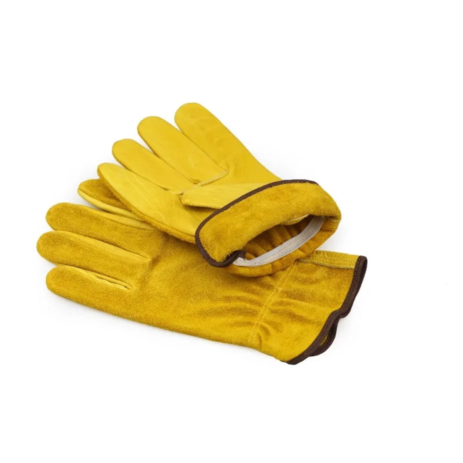 Gants de travail en cuir à poignée flexible, gants jardinage résistant for la coupe du bois, construction, conduite camions, le jardin et dans cour pour Pelleter la Neige