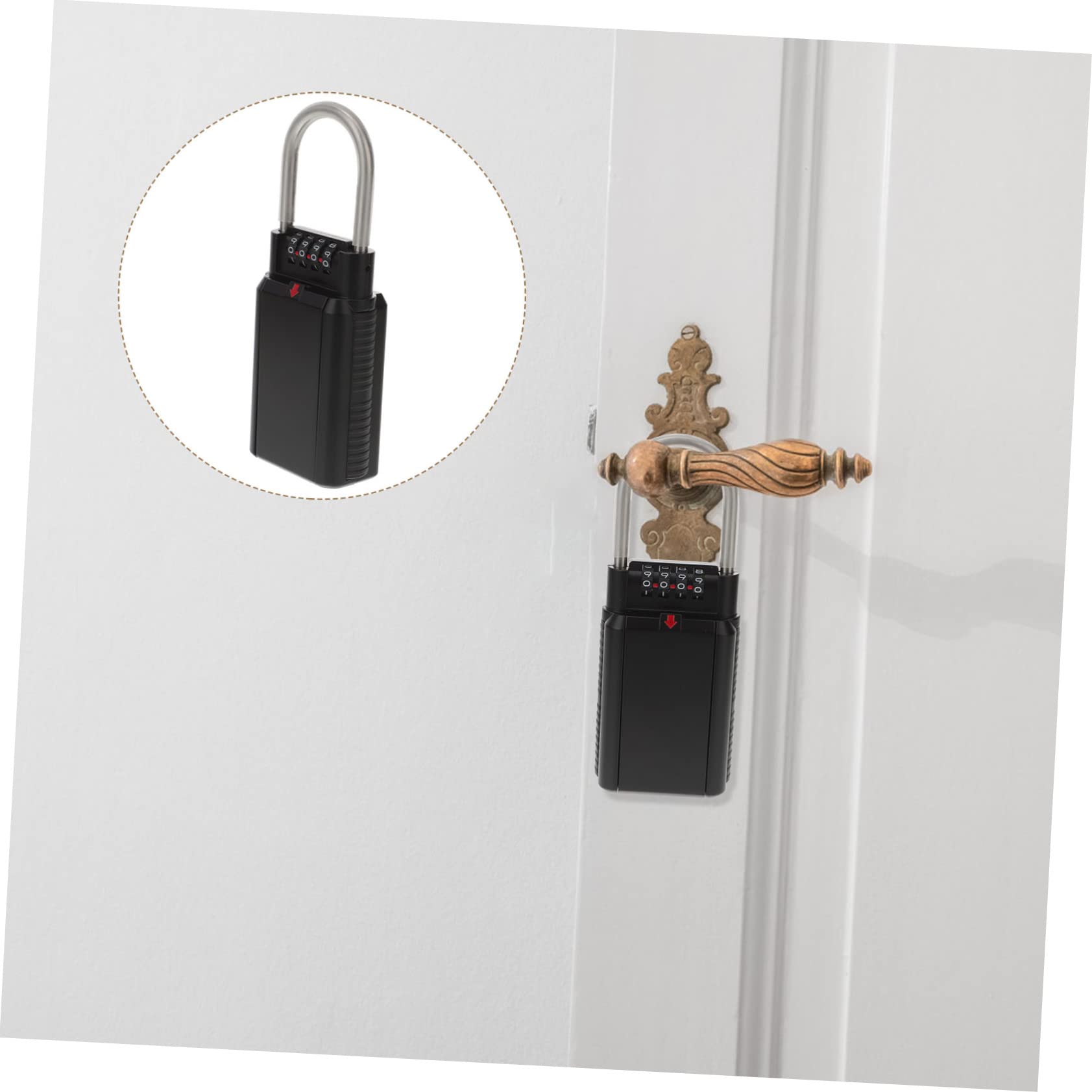 VILLCASE Schlüsseltresor mit 4-stelligem Zahlenschloss aus Metall und Großem Innenraum Wandmontierter Sicherheitsbox am Türgriff oder Metallzaun für Schlüssel und USB Stäbe