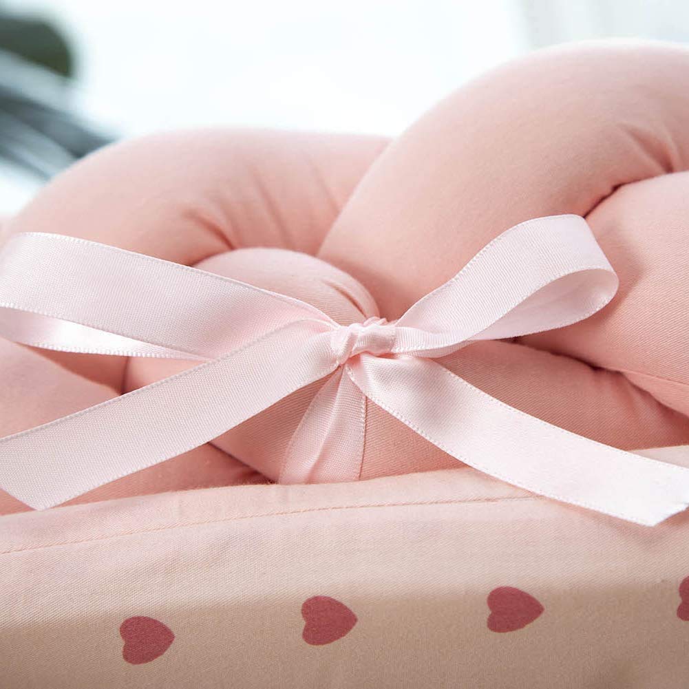 Réducteur de Lit Bébé Nouveau Né Nourrisson Pod Cocoon Coton Respirant Multifonctions Portable Bébé Nid Lit Lits de Voyage 90×50cm (Pink)