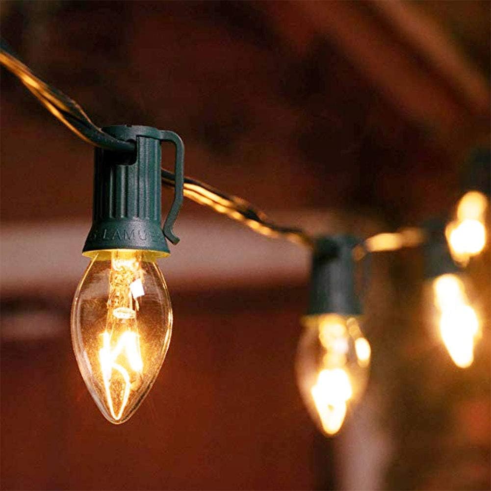 Limited Stock Couah 25 Pack C7 Clear Bulbs Christmas Light Bulbs C7 Outdoor String Light Replacement Bulbs, C7/E12 Candelabra Base, 5 Watt-Clear ❤ Crazy Deals Couah 25 Pack C7 Clear Bulbs Christmas Light Bulbs C7 Outdoor String Light Replacement Bulbs, C7/E12 Candelabra Base, 5 Watt-Clear