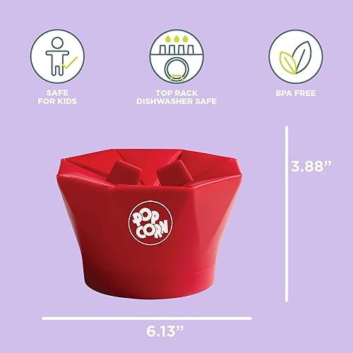 Miniatura 2 de Recipiente apto microondas para palomitas de maíz Chef 'n (rojo).