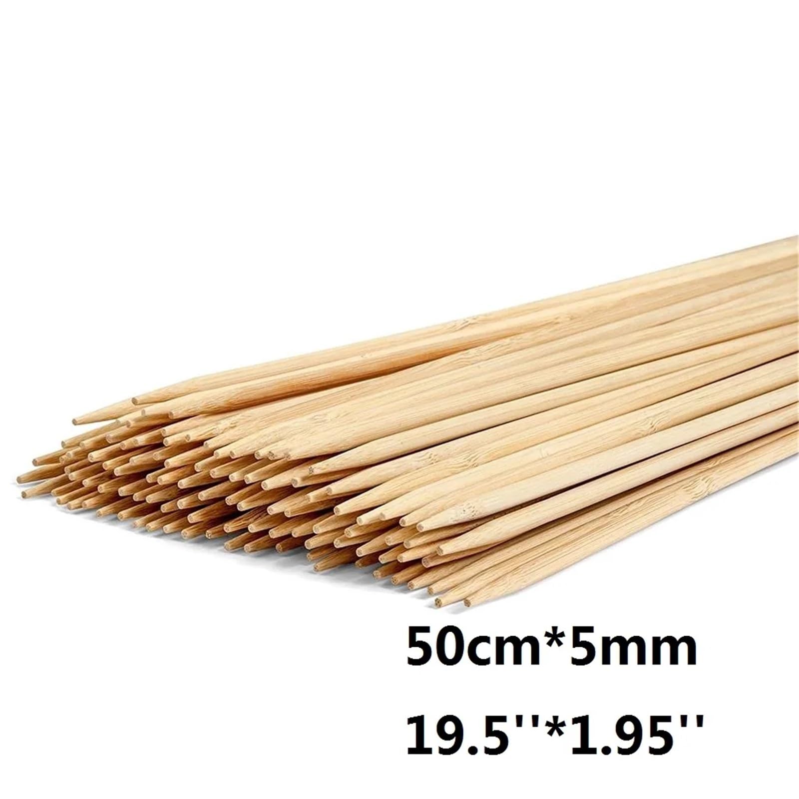 100 szt. 50 cm x 5 mm grill bambusowe szaszłyki tornado zestaw szpikulców do ziemniaków drewniane patyczki igła akcesoria do grilla narzędzie do gotowania
