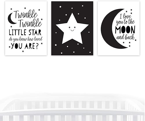 Andaz Press Póster artístico de pared sin marco para habitación de niños, decoración del hogar, 8.5 x 11 pulgadas, minimalista escandinavo negro y