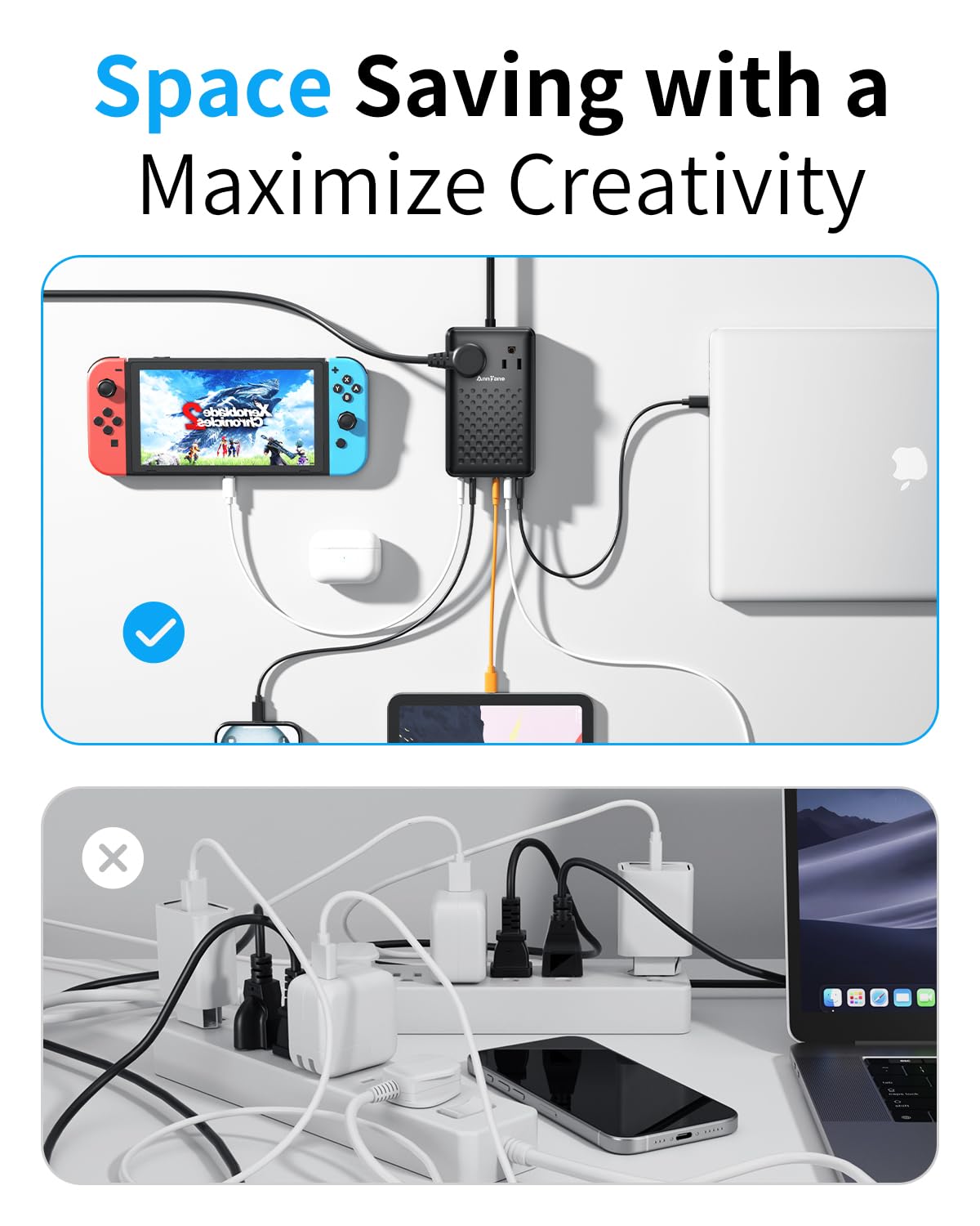 Estación de carga de 140 W USB C bloque de carga, GaN III actualizado 8 en 1 estación de carga rápida, adaptador de cargador PD de 100 W compatible con MacBook Air/Pro, iPhone 16/15, Galaxy S24, etc