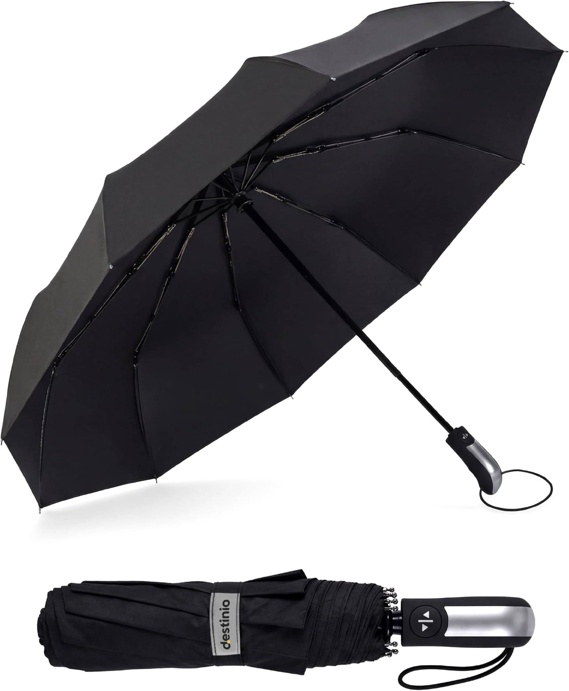 - Umbrella for Man - Large Size, Fully Automatic, Windproof Fibreglass Ribs, UPF 50+ Sun Protection, Premium 210T Pongee, Foldable Travel Umbrella for Rain for Men and Women - 3 fold Compact Easy to Carry (Auto open auto close)